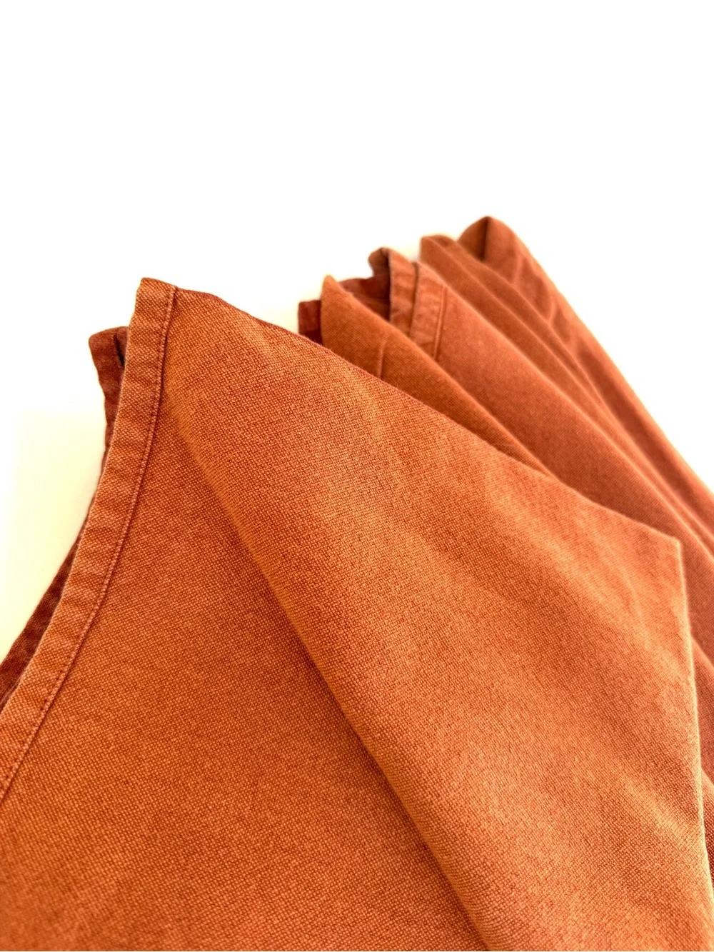 Dual-Shade Orange Cotton Napkins - Rust & Tangerine, Set of 8